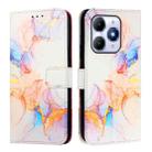 For itel A90 4G PT003 Marble Pattern Flip Leather Phone Case(Galaxy Marble White) - 2