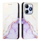 For itel A90 4G PT003 Marble Pattern Flip Leather Phone Case(White Purple) - 2