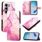 For itel A95 5G PT003 Marble Pattern Flip Leather Phone Case(Pink Purple Gold) - 1