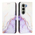 For itel A95 5G PT003 Marble Pattern Flip Leather Phone Case(White Purple) - 2