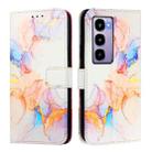 For itel City 100 PT003 Marble Pattern Flip Leather Phone Case(Galaxy Marble White) - 2