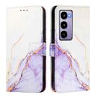 For itel City 100 PT003 Marble Pattern Flip Leather Phone Case(White Purple) - 2