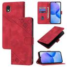 For TCL 201 Skin Feel Embossed Leather Phone Case(Red) - 1