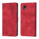 For TCL 201 Skin Feel Embossed Leather Phone Case(Red) - 2