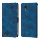 For TCL 201 Skin Feel Embossed Leather Phone Case(Blue) - 2