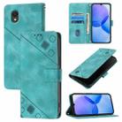 For TCL 201 Skin Feel Embossed Leather Phone Case(Green) - 1