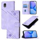 For TCL 201 Skin Feel Embossed Leather Phone Case(Light Purple) - 1