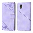 For TCL 201 Skin Feel Embossed Leather Phone Case(Light Purple) - 2