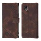 For TCL 201 Skin Feel Embossed Leather Phone Case(Brown) - 2