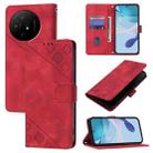 For TCL 50 XL 5G Skin Feel Embossed Leather Phone Case(Red) - 1