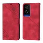 For TCL 50 5G Skin Feel Embossed Leather Phone Case(Red) - 2