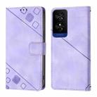 For TCL 50 5G Skin Feel Embossed Leather Phone Case(Light Purple) - 2