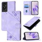 For TCL 50 SE Skin Feel Embossed Leather Phone Case(Light Purple) - 1