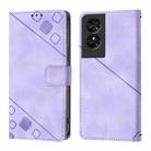 For TCL 50 SE Skin Feel Embossed Leather Phone Case(Light Purple) - 2