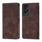 For TCL 50 SE Skin Feel Embossed Leather Phone Case(Brown) - 2