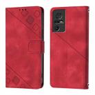 For TCL 40 SE Skin Feel Embossed Leather Phone Case(Red) - 2