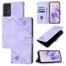 For TCL 40 SE Skin Feel Embossed Leather Phone Case(Light Purple) - 1