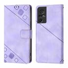 For TCL 40 SE Skin Feel Embossed Leather Phone Case(Light Purple) - 2