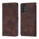 For TCL 40 SE Skin Feel Embossed Leather Phone Case(Brown) - 2