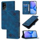 For TCL 40 R 5G Skin Feel Embossed Leather Phone Case(Blue) - 1