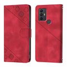 For TCL 305 / 306 / 30 SE-AL02 Skin Feel Embossed Leather Phone Case(Red) - 2