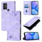 For TCL 305 / 306 / 30 SE-AL02 Skin Feel Embossed Leather Phone Case(Light Purple) - 1