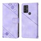 For TCL 305 / 306 / 30 SE-AL02 Skin Feel Embossed Leather Phone Case(Light Purple) - 2