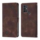 For TCL 305 / 306 / 30 SE-AL02 Skin Feel Embossed Leather Phone Case(Brown) - 2