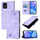 For TCL 303 Skin Feel Embossed Leather Phone Case(Light Purple) - 1