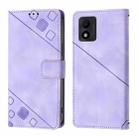 For TCL 303 Skin Feel Embossed Leather Phone Case(Light Purple) - 2