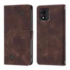 For TCL 303 Skin Feel Embossed Leather Phone Case(Brown) - 2