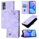 For TCL 30 5G Skin Feel Embossed Leather Phone Case(Light Purple) - 1