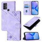 For TCL 30 SE Skin Feel Embossed Leather Phone Case(Light Purple) - 1