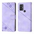 For TCL 30 SE Skin Feel Embossed Leather Phone Case(Light Purple) - 2