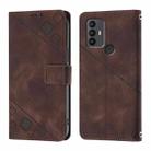 For TCL 30 SE Skin Feel Embossed Leather Phone Case(Brown) - 2