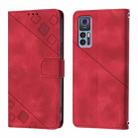 For TCL 30+ Skin Feel Embossed Leather Phone Case(Red) - 2