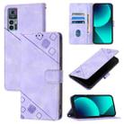 For TCL 30 4G Skin Feel Embossed Leather Phone Case(Light Purple) - 1