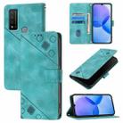 For TCL 20 R 5G Skin Feel Embossed Leather Phone Case(Green) - 1