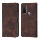 For TCL 20 R 5G Skin Feel Embossed Leather Phone Case(Brown) - 2