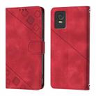 For TCL 403 Skin Feel Embossed Leather Phone Case(Red) - 2