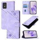 For TCL 403 Skin Feel Embossed Leather Phone Case(Light Purple) - 1