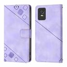 For TCL 403 Skin Feel Embossed Leather Phone Case(Light Purple) - 2