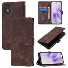 For TCL 403 Skin Feel Embossed Leather Phone Case(Brown) - 1