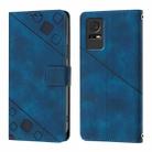 For TCL 405 / 406 / 408 Skin Feel Embossed Leather Phone Case(Blue) - 2