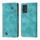 For TCL 405 / 406 / 408 Skin Feel Embossed Leather Phone Case(Green) - 2