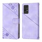 For TCL 405 / 406 / 408 Skin Feel Embossed Leather Phone Case(Light Purple) - 2