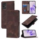 For TCL 405 / 406 / 408 Skin Feel Embossed Leather Phone Case(Brown) - 1