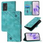 For TCL 501 Skin Feel Embossed Leather Phone Case(Green) - 1