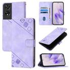 For TCL 505 Skin Feel Embossed Leather Phone Case(Light Purple) - 1