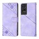 For TCL 505 Skin Feel Embossed Leather Phone Case(Light Purple) - 2